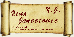 Nina Jančetović vizit kartica
